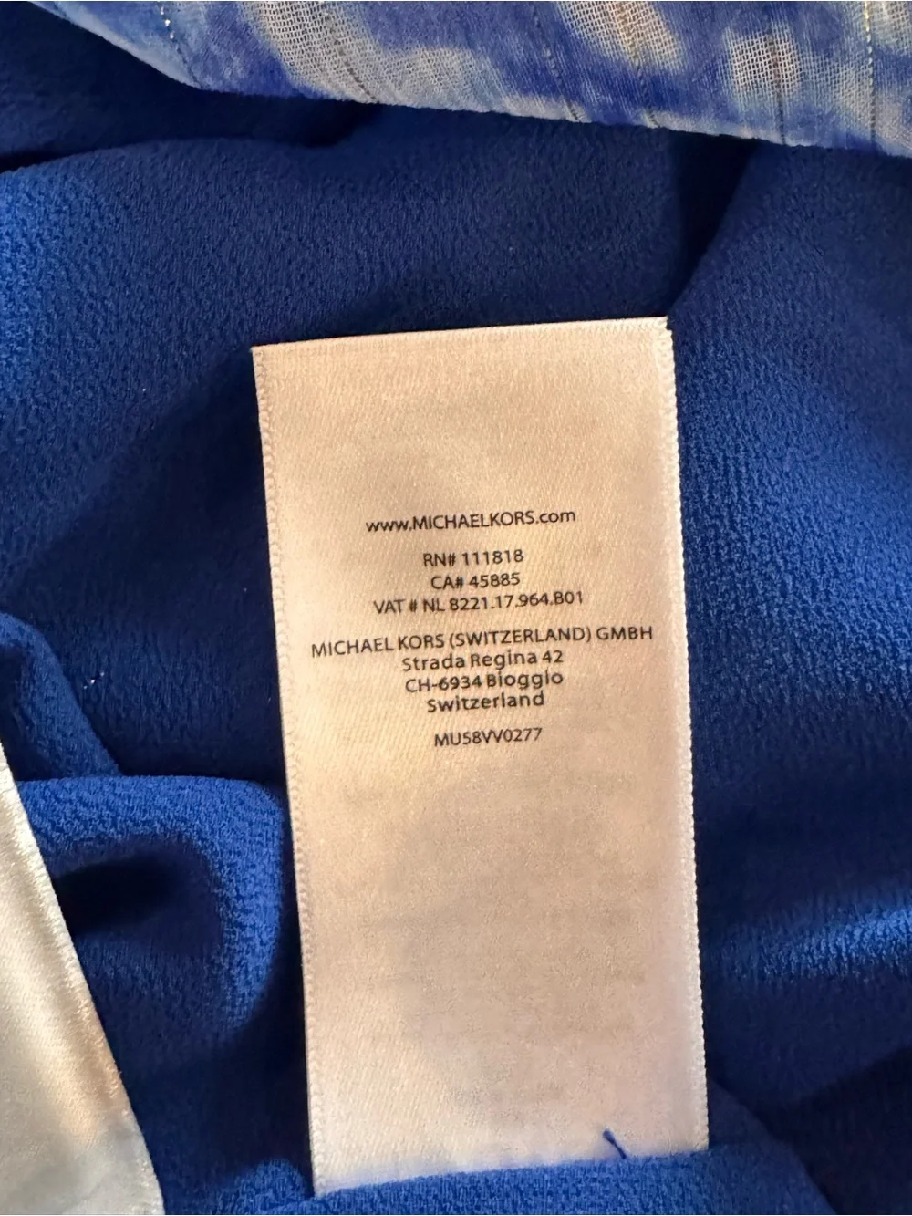 Michael Kors Blue and White Tiered Maxi Dress